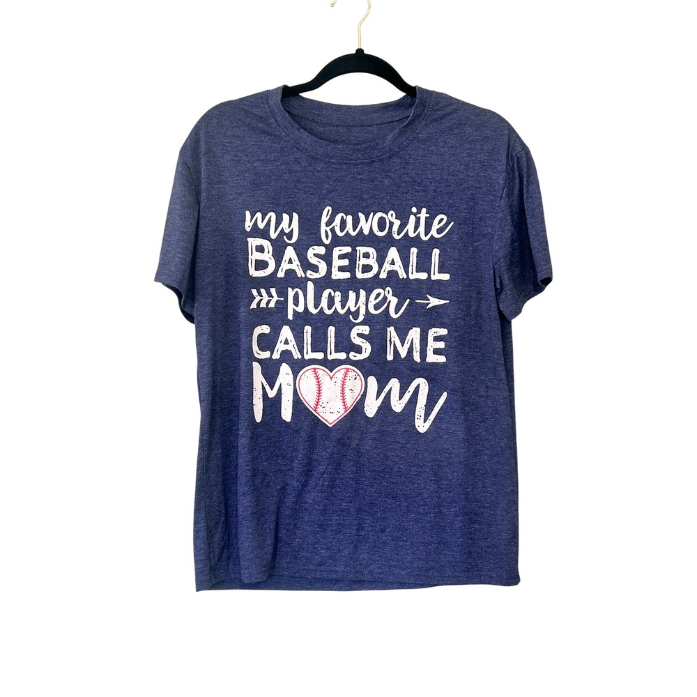Baseball Mom T-Shirt Womens Medium Graphic Tee Short Sleeve